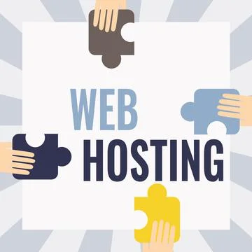 Hand writing sign Web Hosting. Internet Concept business allowing access to a Illustrazione stock