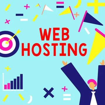 Hand writing sign Web Hosting. Internet Concept The activity of providing Stock Illustration