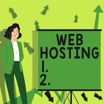 Hand writing sign Web Hosting. Business idea The activity of providing storage Stock Illustration