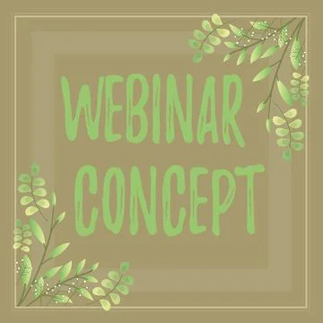 Hand writing sign Webinar Concept. Word Written on Webinar Concept Frame Ilustração Stock