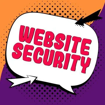 Hand writing sign Website Security. Concept meaning critical component to Stock Illustration