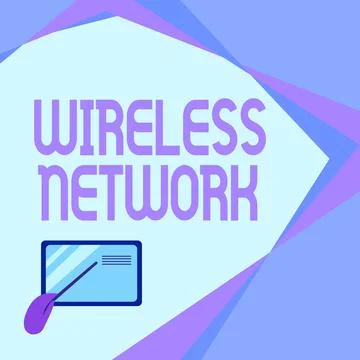 Hand writing sign Wireless Network. Business approach computer network that uses イラスト素材