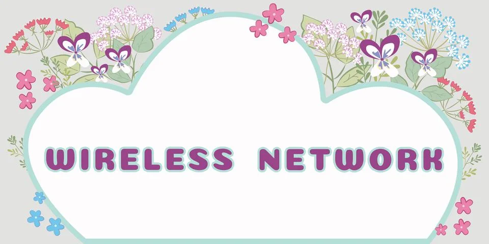 Hand writing sign Wireless Network. Business showcase nonobjective motif that イラスト素材