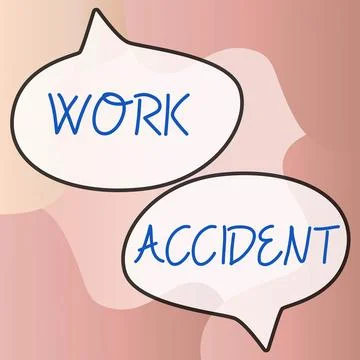 Hand writing sign Work Accident. Business overview Mistake Injury happened in Stock Illustration