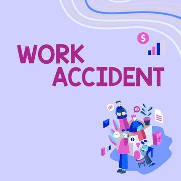 Hand writing sign Work Accident. Business concept Mistake Injury happened in the Stock Illustration