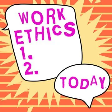 Hand writing sign Work Ethics. Conceptual photo A set of values centered on the Illustrazione stock