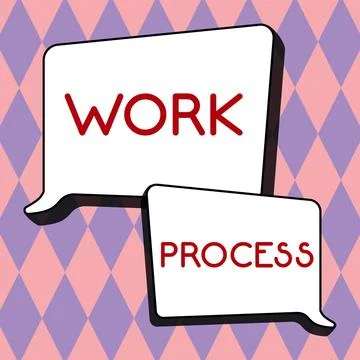 Hand writing sign Work Process. Business concept Standard procedures how to Stock Illustration