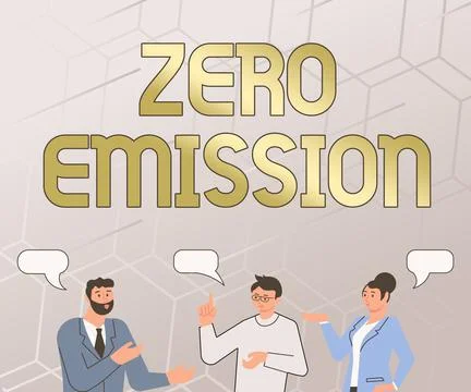 Hand writing sign Zero Emission. Business showcase Zero Emission Partners Stock Illustration