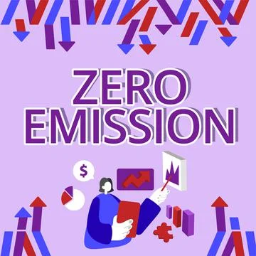 Hand writing sign Zero Emission. Business approach Engine Motor Energy Source Stock Illustration