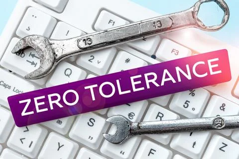 Hand writing sign Zero Tolerance. Conceptual photo refusal to accept antisocial Foto stock