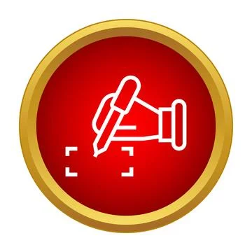 Hand writing signature on document concept icon Stock Illustration