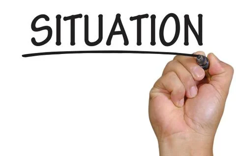 Hand writing situation Stock Photos