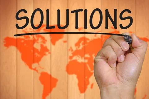 Hand writing solutions Foto stock