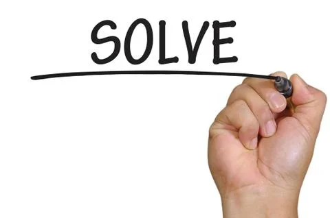 Hand writing solve Stock Photos
