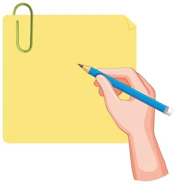 Hand Writing on Sticky Note Illustrazione stock