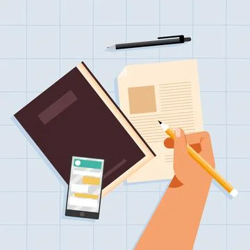 Hand writing taking note 库存插图