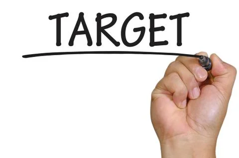 Hand writing TARGET Foto stock