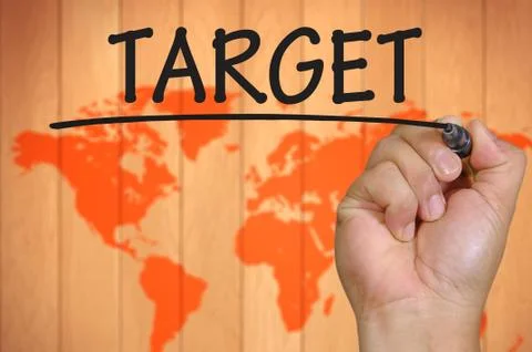 Hand writing TARGET Foto stock