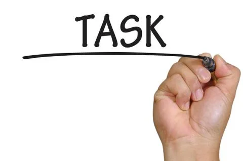 Hand writing task Foto stock