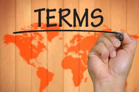Hand writing terms Foto stock