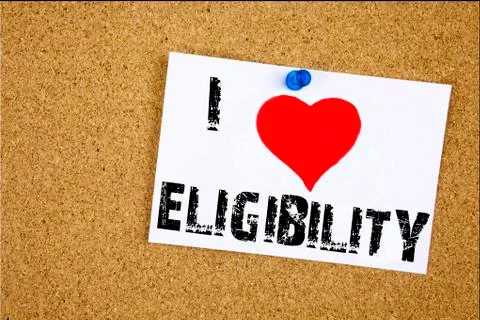 Hand writing text caption inspiration showing I Love Eligibility concept mean 스톡 사진