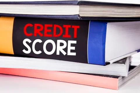 Hand writing text caption inspiration showing Credit Score. Business concept  Stock Photos