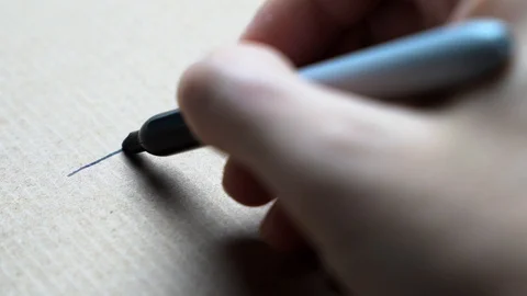 Hand writing thank you note Stock Footage 124442294
