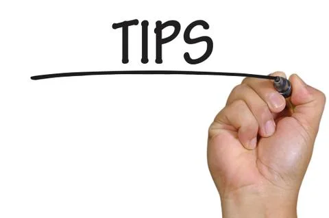 Hand writing tips Foto stock