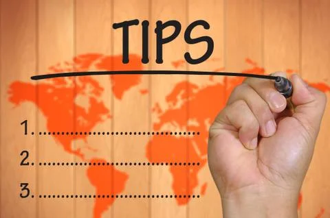 Hand writing tips Foto stock