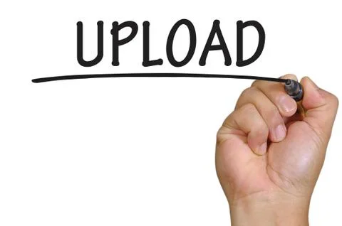 Hand writing upload Stock Photos