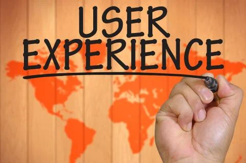 Hand writing user experience Foto stock