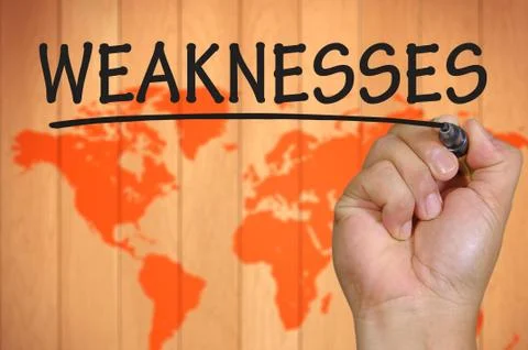 Hand writing weaknesses Stock Photos