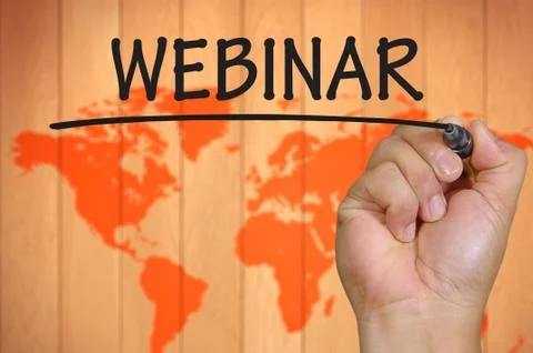Hand writing webinar Foto stock