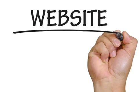 Hand writing website Foto stock