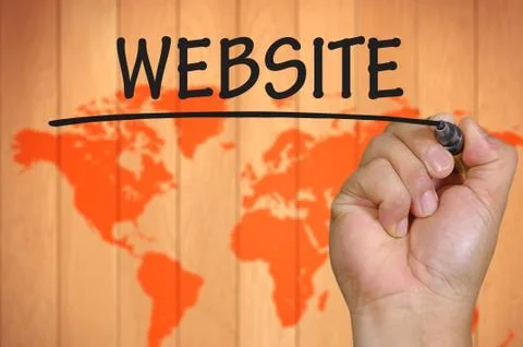 Hand writing website Stock Photos