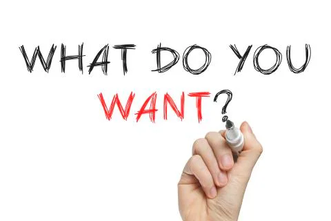 Hand writing what do you want Stock Illustration