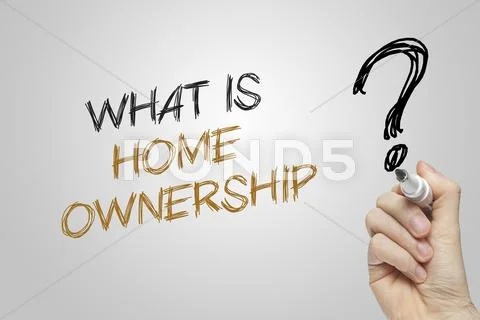 Hand writing what is home ownership Stock Photos