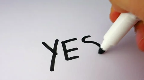 Hand Writing Yes Stock Footage 58646326