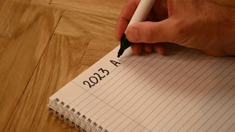 A hand written action plan that helps the person get the most out of the year Stock Footage 221784582