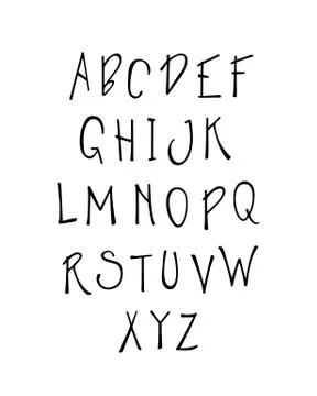 Hand written alphabet Stock Illustration