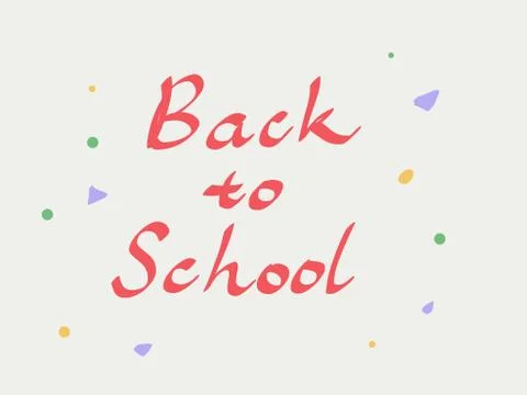 Hand written Back to School text with colorful graphic decorations Stock Illustration