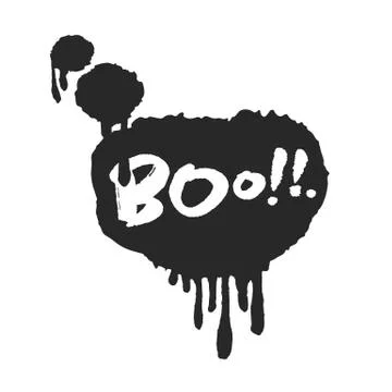 Hand Written Boo in Speech Bubble Ilustración de archivo
