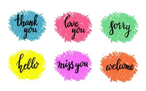 Hand written calligraphy messages Stock Illustration