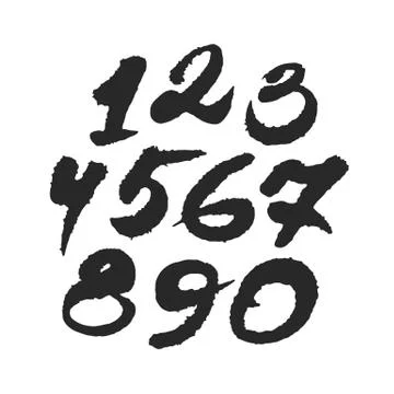 Hand Written Calligraphy Numbers Ilustración de archivo