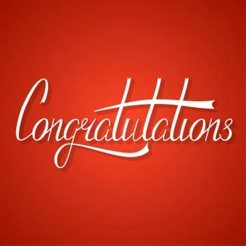 Hand written congratulation lettering Stock Illustration