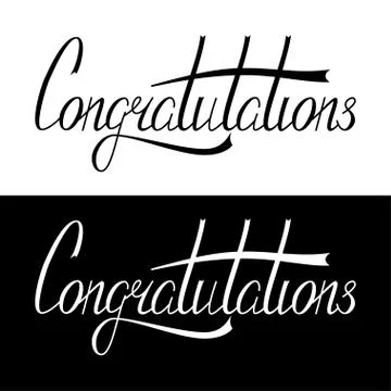 Hand written congratulation lettering Stock Illustration