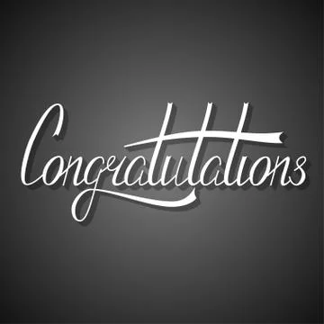 Hand written congratulation lettering Stock Illustration