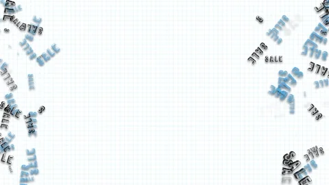 Hand written high resolution loop able animated Sale banner. Black and white for Stock-Footage 133129751