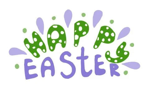 Hand written lettering Happy Easter text Stock Illustration
