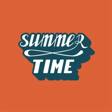 Hand written lettering Summer time Stock Illustration